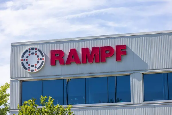 stock image Wixom, MI, USA - June 16, 2024, Signage of Rampf group in Wixom, Michigan is a leading expert in the manufacture of carbon fiber and fiberglass composites parts.