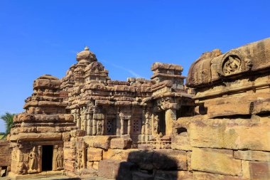 UNESCO dünya mirası alanı, Hindu tarihi tapınakları ve Hindistan 'ın 7. yüzyılda inşa ettiği Pattadakal, Karnataka' daki anıtlar.