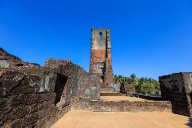 St. Augustine kompleksi yüksek kulesi kalıntıları, Eski Goa, Hindistan.