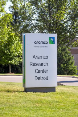 Wixom, MI, ABD - 16 Haziran 2024 Aramco Araştırma Merkezi Wixom, Michigan. Önde gelen ve en büyük hidrokarbon üreticilerinden biri