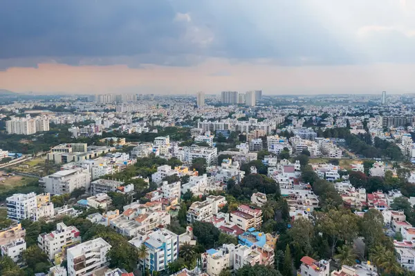 stock image Bengaluru , Karnataka, India -December 06, 2023 : Aerial view of Bengaluru urban area, is one of the fastest-growing cities in the world, According to a report by the Oxford Economics.