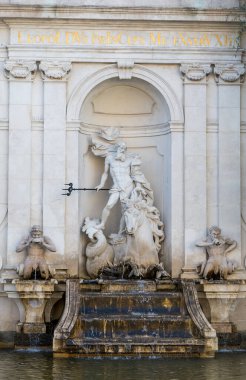 1732 Barok Dönemi Bölüm Meydanı at yıkama fıskiyesi, Avusturya, Salzburg 'da, 