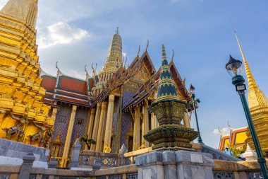 Wat Phra Kaew, Zümrüt Buddha Tapınağı. Dünyaca ünlü Büyük Saray Bangkok, Tayland.