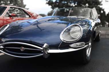 Milford, Michigan - May 22, 2022: 1963 Jaguar F-Type car at the Classical American cars at traditional Sunday Cruise in Milford, Michigan, USA clipart