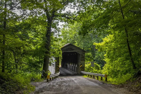 Ashtabula, Ohio 'da tarihi eyalet yolu köprüyle kaplıydı.