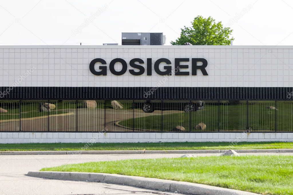 Plymouth, Michigan - July 20, 2024: Signage of Gosiger company in Plymouth, Michigan, Industrial equipment supplier like machine tools and parts.