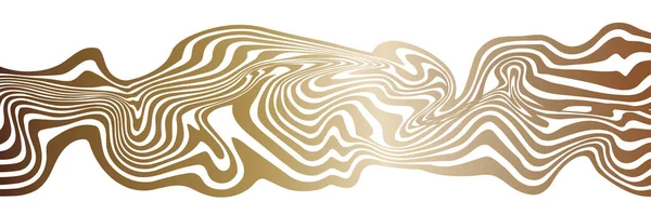 Soyut Çarpıtılmış Dalga Arkaplanı Altın Işlemeli Tasarım Vektör Illüstrasyonu — Stok Vektör