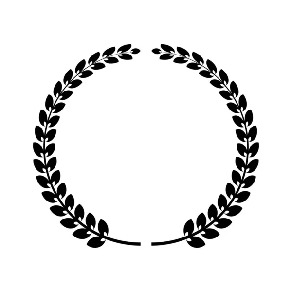 Icône Couronne Laurier Emblème Des Branches Laurier Isolées Sur Fond — Image vectorielle
