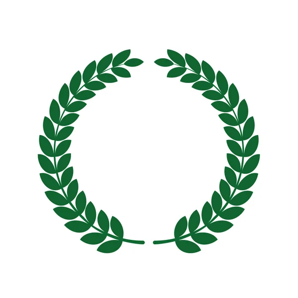 Ikona Věnec Laurel Znak Vavřínových Větví Izolovaných Bílém Pozadí Vektorová — Stockový vektor