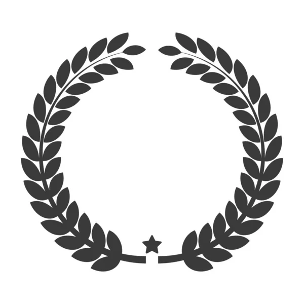 Lorbeerkranz Symbol Emblem Aus Lorbeerzweigen Isoliert Auf Weißem Hintergrund Vektorillustration — Stockvektor