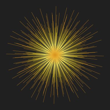 Altın vatozlar güneş çemberi çizgileri klasik. Vektör illüstrasyonu