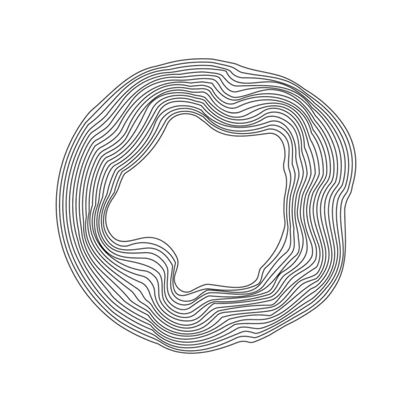 Abstracte Vervormde Cirkel Banner Vervormde Contour Vectorillustratie — Stockvector