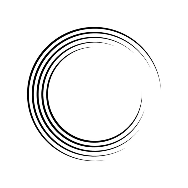 Rahmen Von Hochgeschwindigkeitsstrecken Form Eines Kreises Schwarze Dicke Geschwindigkeitslinien Auf — Stockvektor