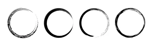 Cercles Grunge Prêts Des Formes Rondes Cadre Peint Main Illustration — Image vectorielle