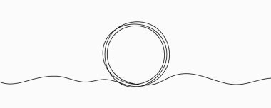 Daire çizmeye devam et. Beyaz arka planda yuvarlak bir çerçevenin taslağı. Vektör illüstrasyonu