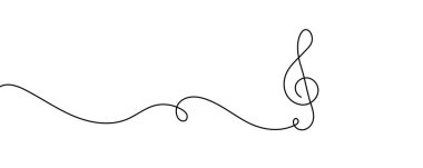 Müzik işareti. Anahtar sembol. Devamlı çizgi. Vektör illüstrasyonu
