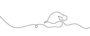 Noel şapkası bir çizgi çiziyor. Vektör illüstrasyonu