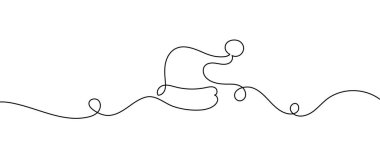 Noel şapkası bir çizgi çiziyor. Vektör illüstrasyonu