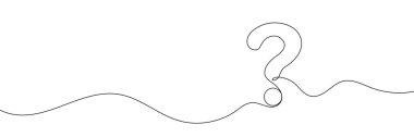 Question mark linear background. One continuous drawing of a question mark. Vector illustration