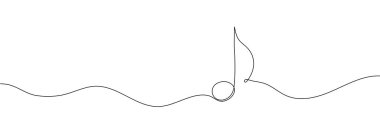  continuous drawn one line musical note. Vector illustration