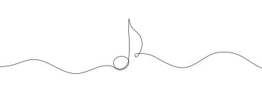  continuous drawn one line musical note. Vector illustration