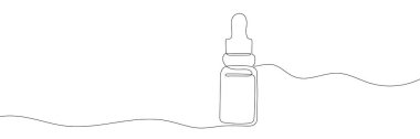 Serum continuous drawing in one line. cosmetic bottle. Vector illustration