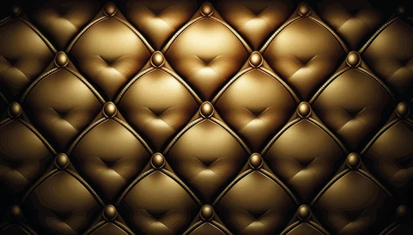 Luxurious Leather Pattern Golden Color Diagonal Waves Golden Beads Mattress — Vector de stock