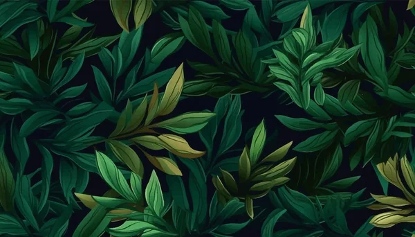 Květinový Vzor Listy Rostliny Exotický Vzor Palmovými Listy Vektorová Ilustrace — Stockový vektor