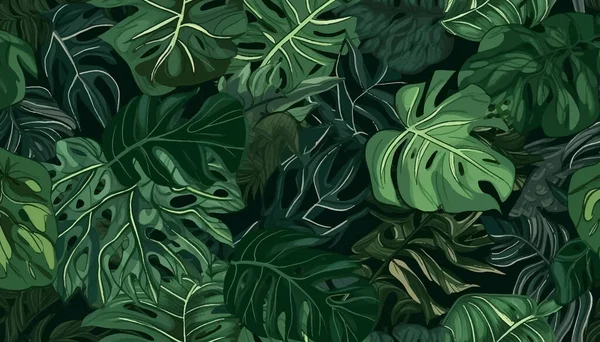 Tropické Pozadí Džunglí Rostlin Tropické Zázemí Vektorová Ilustrace — Stockový vektor