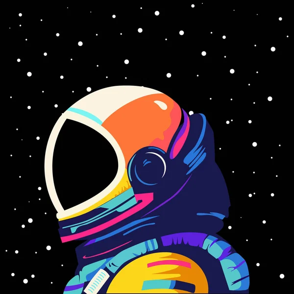 Astronauta Espacio Exterior Ilustración Conceptual Estilo Plano Ilustración Vectorial — Vector de stock
