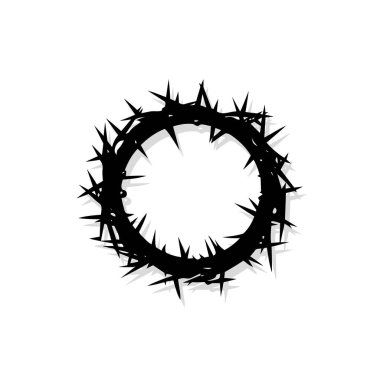 İsa Mesih 'in dikenli tacı. Beyaz arkaplanda düz bir simge. Vektör illüstrasyonu