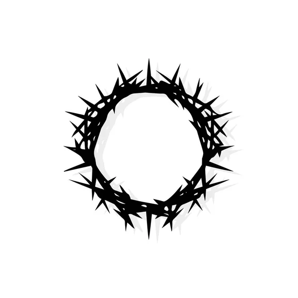 耶稣基督的荆棘冠冕 白色背景上的一个扁平图标 矢量说明 — 图库矢量图片