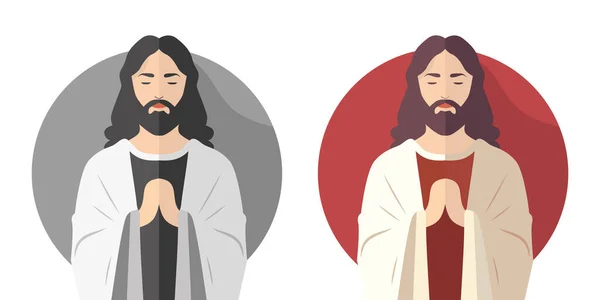 Jesucristo Ilustración Simple Diseño Plano Aislado Sobre Fondo Blanco Ilustración — Vector de stock