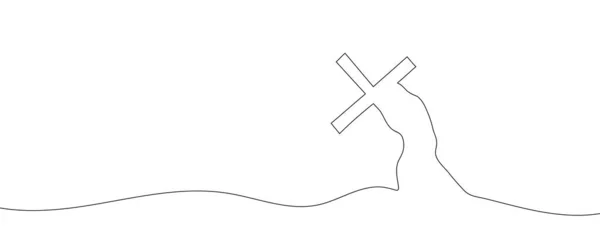 Dessin Jésus Christ Portant Croix Tracée Ligne Continue Illustration Vectorielle — Image vectorielle