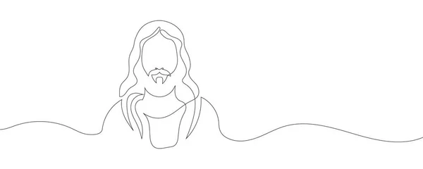 Kontinuerlig Ritning Jesus Kristus Guds Son Biblisk Påsk Illustration Vektorillustration — Stock vektor