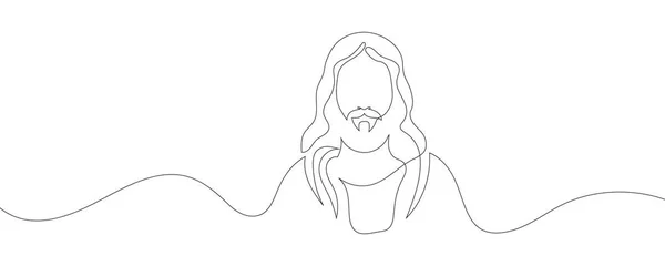 Kontinuerlig Ritning Jesus Kristus Guds Son Biblisk Påsk Illustration Vektorillustration — Stock vektor