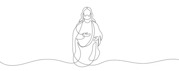 Dibujo Continuo Línea Jesucristo Hijo Dios Ilustración Bíblica Pascua Ilustración — Archivo Imágenes Vectoriales