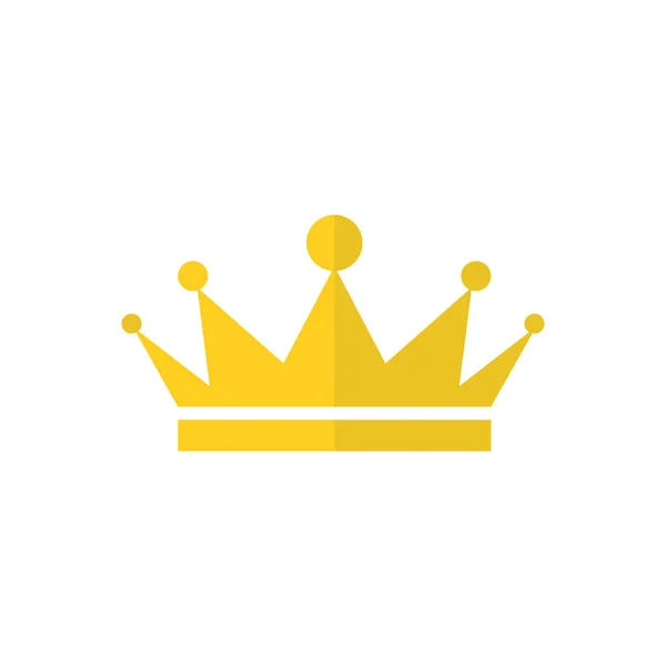 フラットクラウンアイコン 王冠のデザイン 白い背景に隔離された黄金の王室の王冠 ベクターイラスト — ストックベクタ