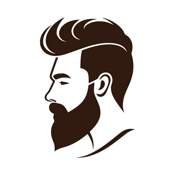 Barbershop Logo Design Men Barbershop Man Beard Vector Illustration — Stock Vector