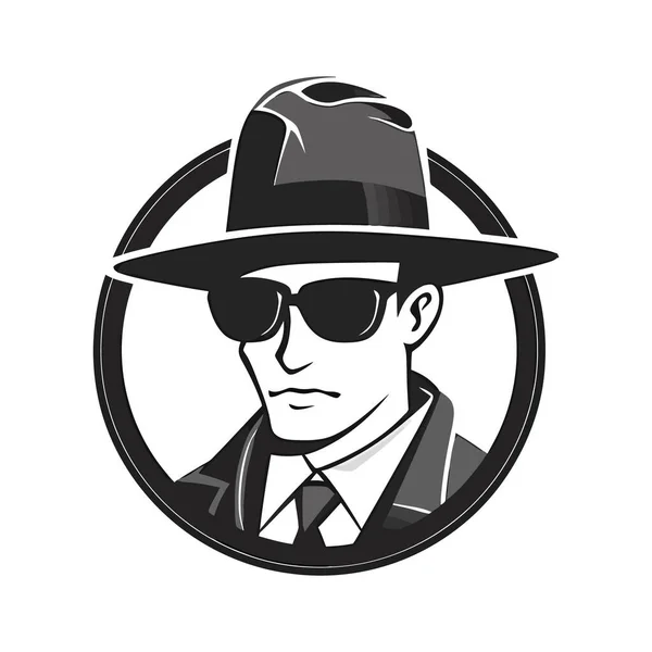 Ladrão Criminoso Ladrão Logotipo Isolado Fundo Branco Ilustração Vetorial — Vetor de Stock