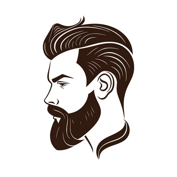 Barbershop Logo Design Men Barbershop Man Beard Vector Illustration — Stock Vector