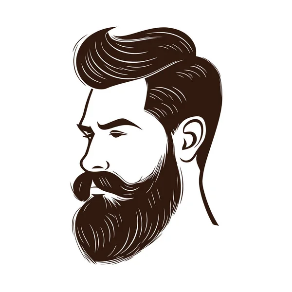 stock vector Barbershop, logo design for men's barbershop. man with beard. Vector illustration