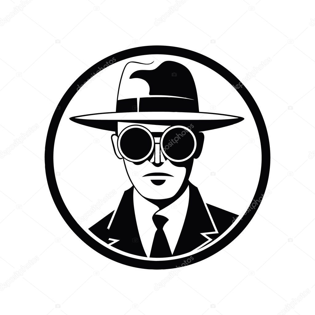 Thief, criminal, robber logo isolated on white background. Vector illustration