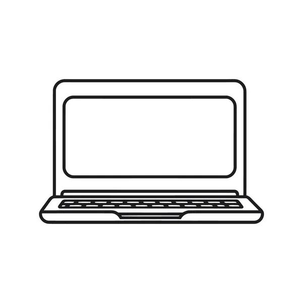 Schwarzes Laptop Symbol Auf Weißem Hintergrund Einfaches Design Vektorillustration — Stockvektor