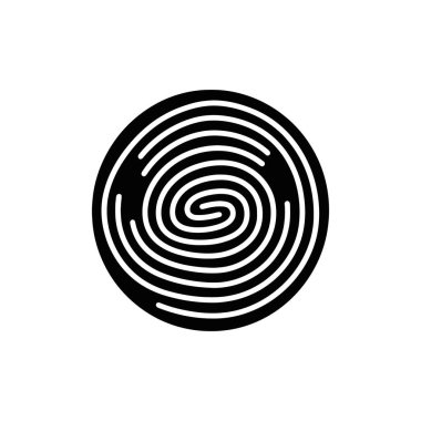 Parmak izi, güvenlik logosu. Beyaz arkaplanda simge. Vektör illüstrasyonu