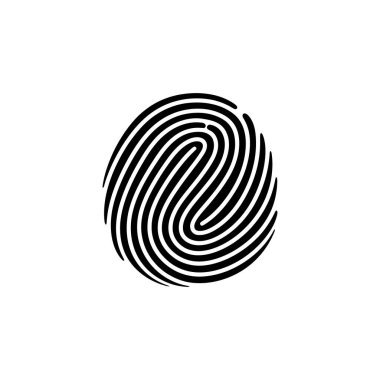 Parmak izi, güvenlik logosu. Beyaz arkaplanda simge. Vektör illüstrasyonu