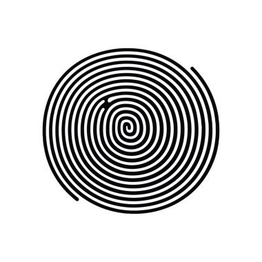 Parmak izi, güvenlik logosu. Beyaz arkaplanda simge. Vektör illüstrasyonu