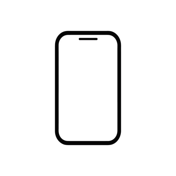 Phone Icon Blank White Screen Isolated White Background Vector Illustration — Stock Vector