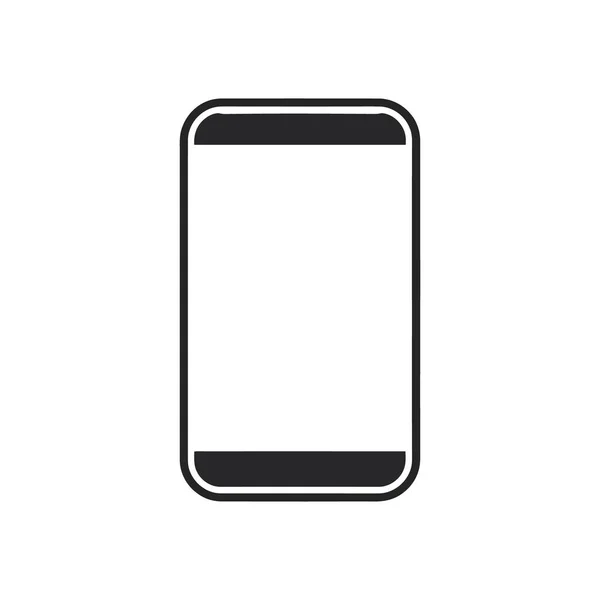 Phone Icon Blank White Screen Isolated White Background Vector Illustration — Stock Vector