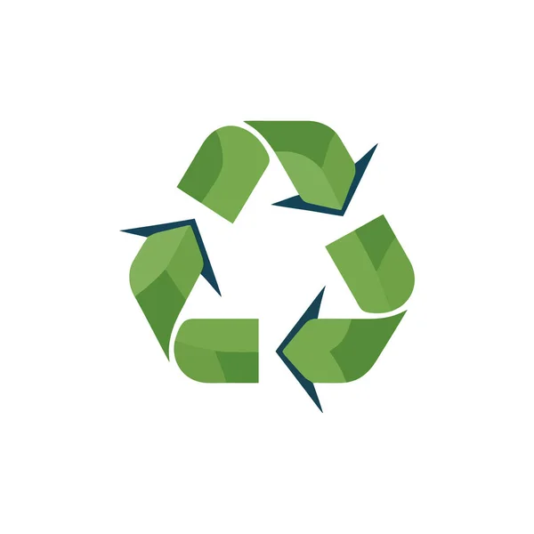 Driehoekig Recyclingsymbool Een Witte Achtergrond Ecologisch Schone Wereld Vectorillustratie — Stockvector